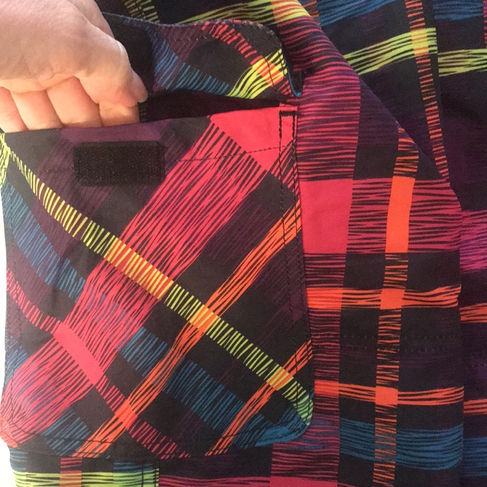 Falls Creek Plaid Snow Ski Pants Black Pink Orange XL 14 to 16 - Picture 10 of 16
